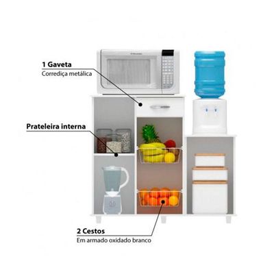 Fruteira Para Cozinha Diva 2 Portas E 1 Gaveta Notável