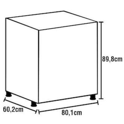 Balcão para Forno e Cooktop Bartira Rubi com 4 Bocas - 80,1cm de largura Branco