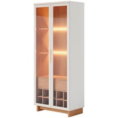 Cristaleira Colibri Guanabara MDP com 3 Prateleiras, 2 Portas, 1 Gaveta e 1 Adega Off White