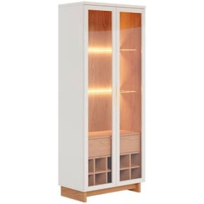 Cristaleira Colibri Guanabara MDP com 3 Prateleiras, 2 Portas, 1 Gaveta e 1 Adega Off White