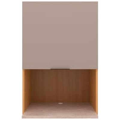 Armário Aéreo Bartira Cristal MDP 15mm com Nicho para Micro-ondas e 1 Porta - 60cm de largura Bege Médio