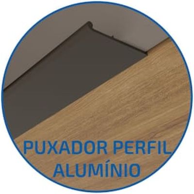 Armário Aéreo Bartira Cristal MDP 15mm com Nicho para Micro-ondas e 1 Porta - 60cm de largura Bege Médio