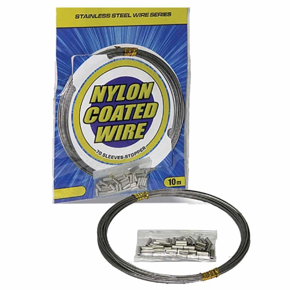 Cabo De Aço Revestido Em Nylon P/ Pesca Nickel 60Lb 10M