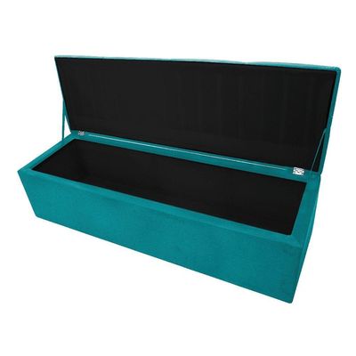 Calçadeira Munique 140cm Casal Azul Turquesa
