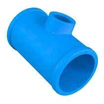 """Te Soldavel 100mm Azul Com Saida 1"""" Ou 11-2"""" Polegada Rosca Amanco Tamanho 100x21-2"""""""
