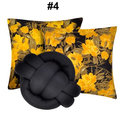Kit 2 Almofadas Decorativas cheias mais Almofada Nó Preto