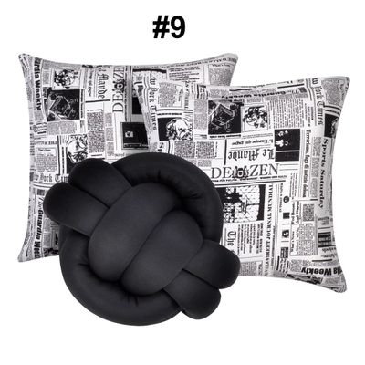 Kit 2 Almofadas Decorativas cheias mais Almofada Nó Preto