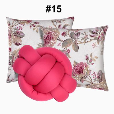 Kit 2 Almofadas Decorativas cheias mais Almofada Nó Rosa