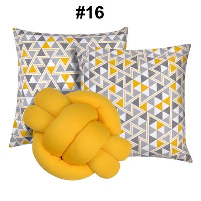 Kit 2 Almofadas Decorativas cheias mais Almofada Nó Amarelo