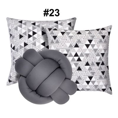 Kit 2 Almofadas Decorativas cheias mais Almofada Nó Cinza
