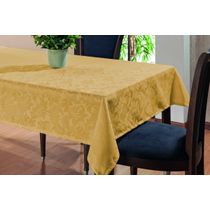 Toalha De Mesa Sala Jantar 2,70x1,35 em Tecido Jacquard Mostarda