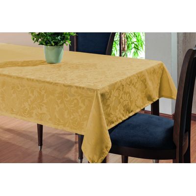 Toalha De Mesa Sala Jantar 2,70x1,35 em Tecido Jacquard Mostarda