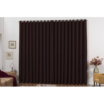 Cortina Blackout em Tecido com Ilhós Sala Quarto 3,00 X 2,80 Tabaco