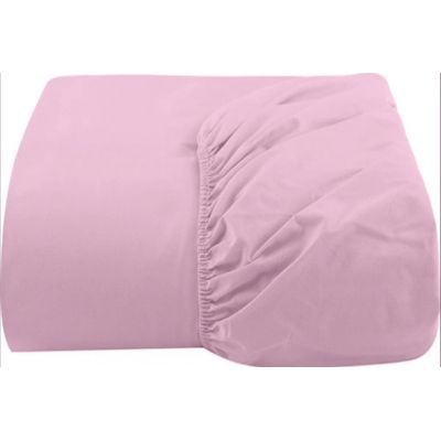 Lençol Avulso C/ Elástico Percal 200 Fios Cama Queen Rosa