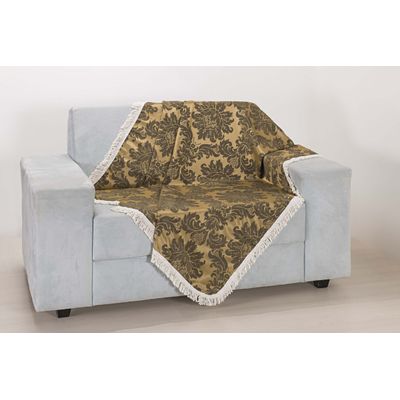 Xale para Sofá Decoração Sala Jacquard 2,90 X 1,50 Avelã