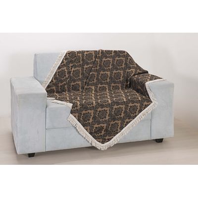 Xale para Sofá Decoração Sala Jacquard 2,90X1,50 Avelã
