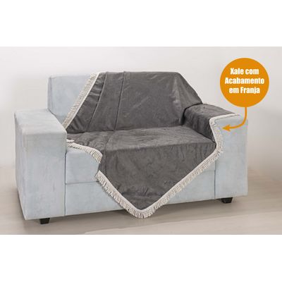 Kit 4 Capas Almofadas Decorativas Sala Sofá com xale Cinza
