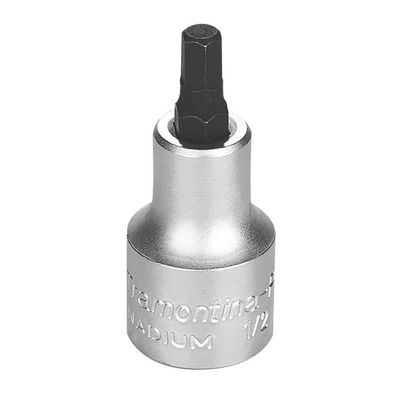 Soquete Em Aço Cromo Vanádio Ponta Hexagonal 6 Mm - Encaixe 1/2" Tramontina Pro Tramontina
