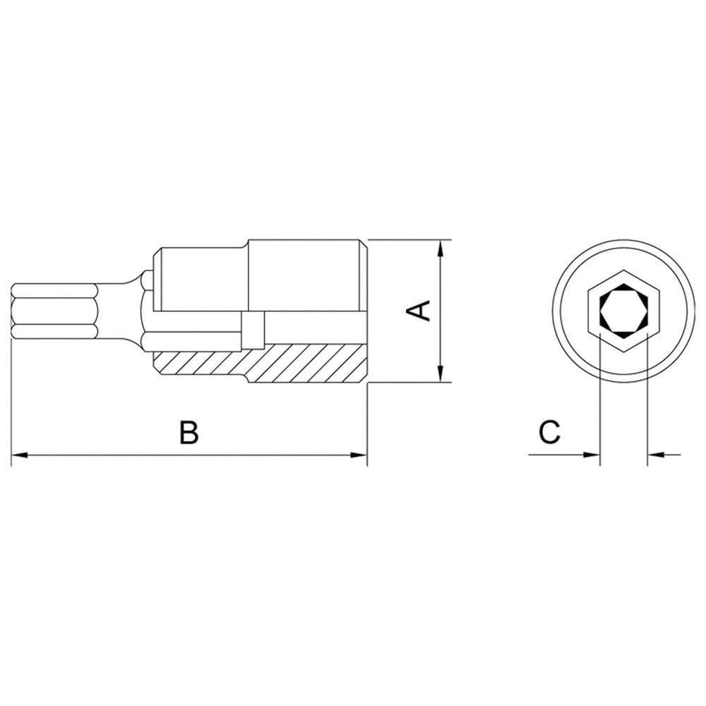 Soquete Em Aço Cromo Vanádio Ponta Hexagonal 6 Mm - Encaixe 1/2" Tramontina Pro Tramontina