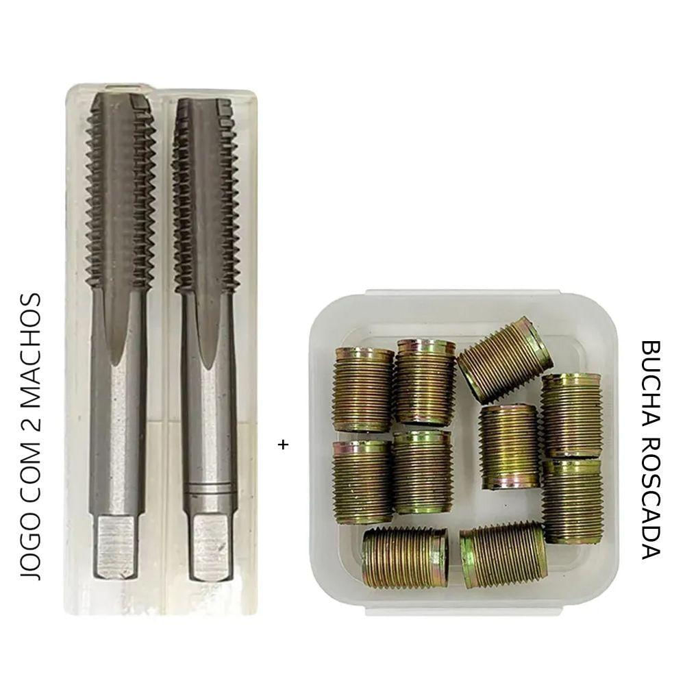 Rosca Postiça Bucha Roscada - M12 X 1,75 - M16 X 1,5 + Macho
