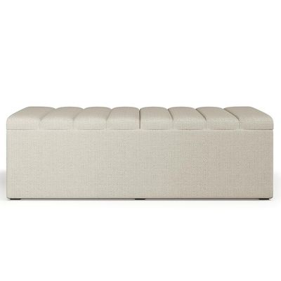 Kit Cabeceira Casal 140cm E Calçadeira Baú Champagne