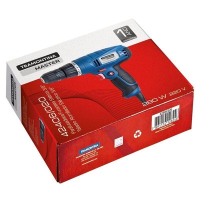 Parafusadeira/furadeira 280 W 3/8" 220 V Para Uso Profissional Com Velocidade Variável E