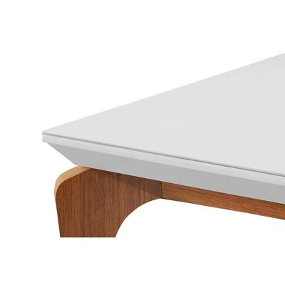 Mesa Para Cozinha Londrina + Tampo Madeirado Vidro 180x90cm Imbuia - Rufato