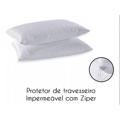 Kit Protetor de Colchão Casal Queen e 2 Porta Travesseiro Impermeável + Saia Box Branco
