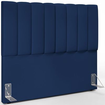 Cabeceira Cama Box Casal 140 Cm Suede Azul Marinho