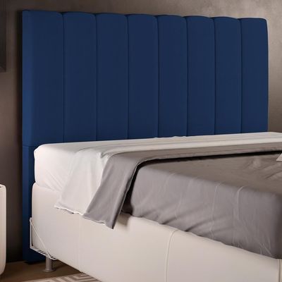 Cabeceira Cama Box Casal 140 Cm Suede Azul Marinho