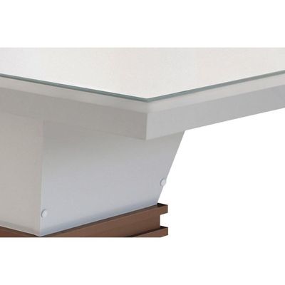 Kit Mesa Tampo Reto 120cm + 4 Cadeiras Imbuia Veludo Creme