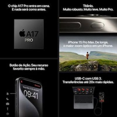 Apple iPhone 15 Pro Max 1 TB -Titânio Azul