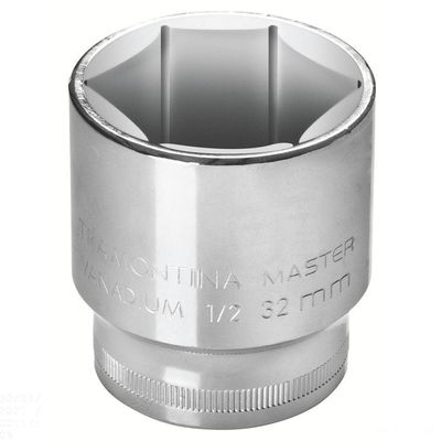 "Soquete Sextavado 30 Mm Encaixe 1/2"" Em Aço Cromo Vanádio Com Acabamento Cromado"