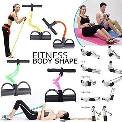 Extensor Elástico C/Pedal Para Exercício Fitness Funcional