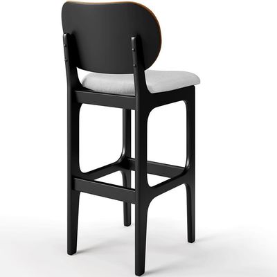 Banqueta Alta Bar Cozinha Betta L02 Preto Whisky Cinza