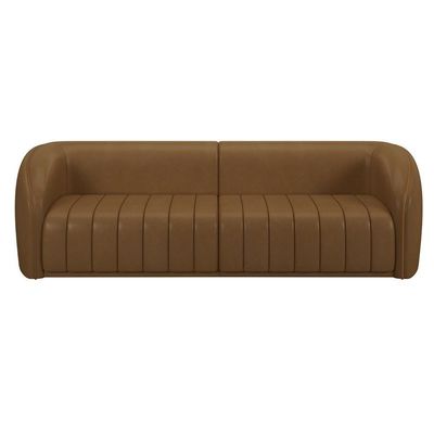 Kit Sofá 05 Lugares Para Sala 332 Cm Com 02 Poltronas Lazio M03 Couríssimo Whisky - Lyam Decor