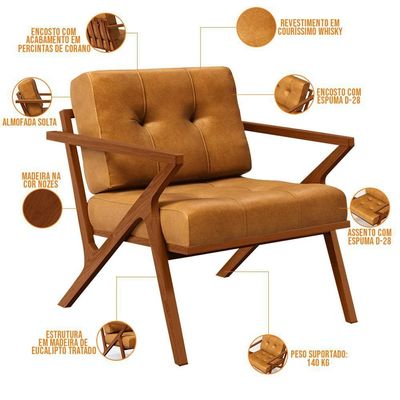 Poltrona Com Cintas De Corano Laís Couríssimo Whisky