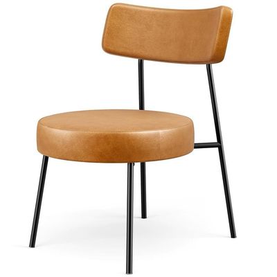 Kit 02 Poltronas Decorativas Para Sala De Estar Base Fixa Londres F01 Couríssimo Whisky - Lyam Decor