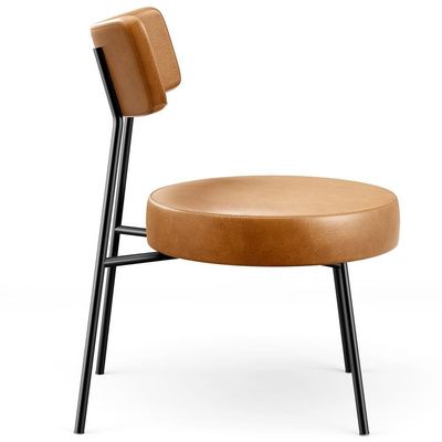 Kit 02 Poltronas Decorativas Para Sala De Estar Base Fixa Londres F01 Couríssimo Whisky - Lyam Decor
