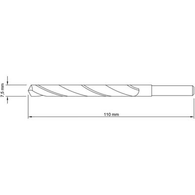 Broca Para Aço 19/64 Polegada X 110 Mm Em Aço Rápido Hss Din 338 Para Uso Doméstico