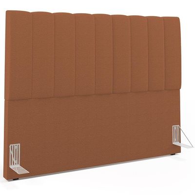 Cabeceira Cama Box Casal King 195 Cm Dália W01 Bouclê Terracota