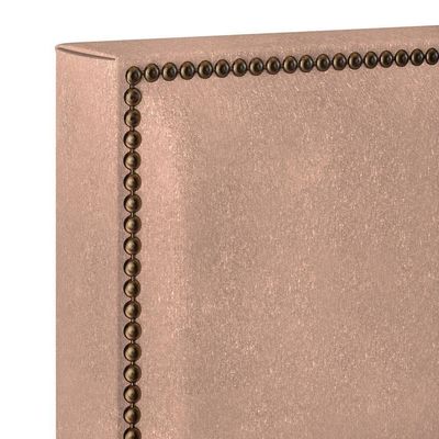 Cabeceira Box Casal King Com Tachas 195 Cm Linho Rosê