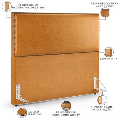 Cabeceira Box Casal Com Tachas 140 Cm Couríssimo Whisky