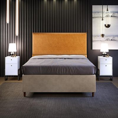 Cabeceira Box Casal Com Tachas 140 Cm Couríssimo Whisky