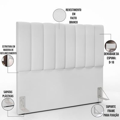 Cabeceira Cama Box Casal 140 Cm Dália W01 Facto Branco