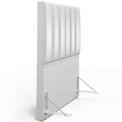 Cabeceira Cama Box Painel Solteiro 100 Cm Cinza Metalizado