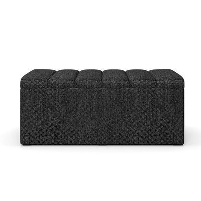 Kit Cabeceira Solteiro 100cm E Calçadeira Baú Chumbo