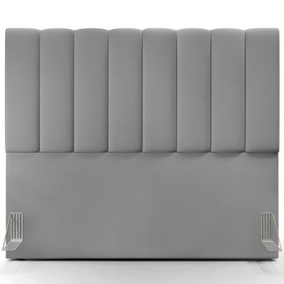 Kit Cabeceira Casal 140cm Com Calçadeira Recamier Baú Cinza