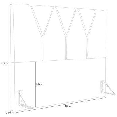 Cabeceira Cama Box Casal King 195 Cm Aurora W01 Preto