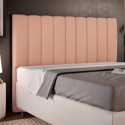 Cabeceira Cama Box Casal Queen 160 Cm Dália W01 Linho Rosê
